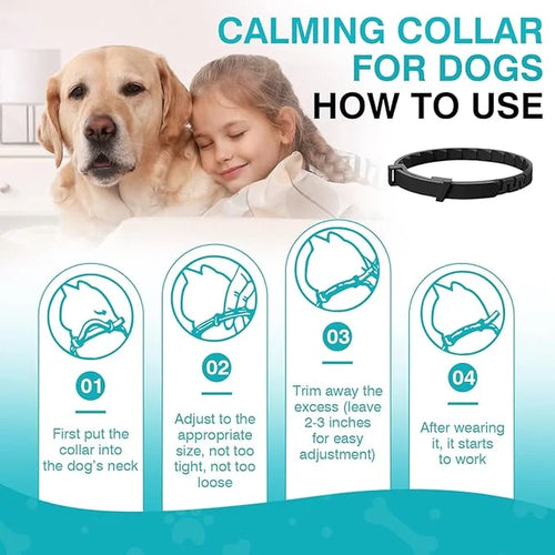 Calming Collar for Dogs 4 Packs Dog Relief Anxiety Stress Pheromone Collars Separation and Bad Behavior Pheromones Calm Lasts 60 Days 25 Inches Size Adjustable Waterproof Fit Small Large Medium Breed