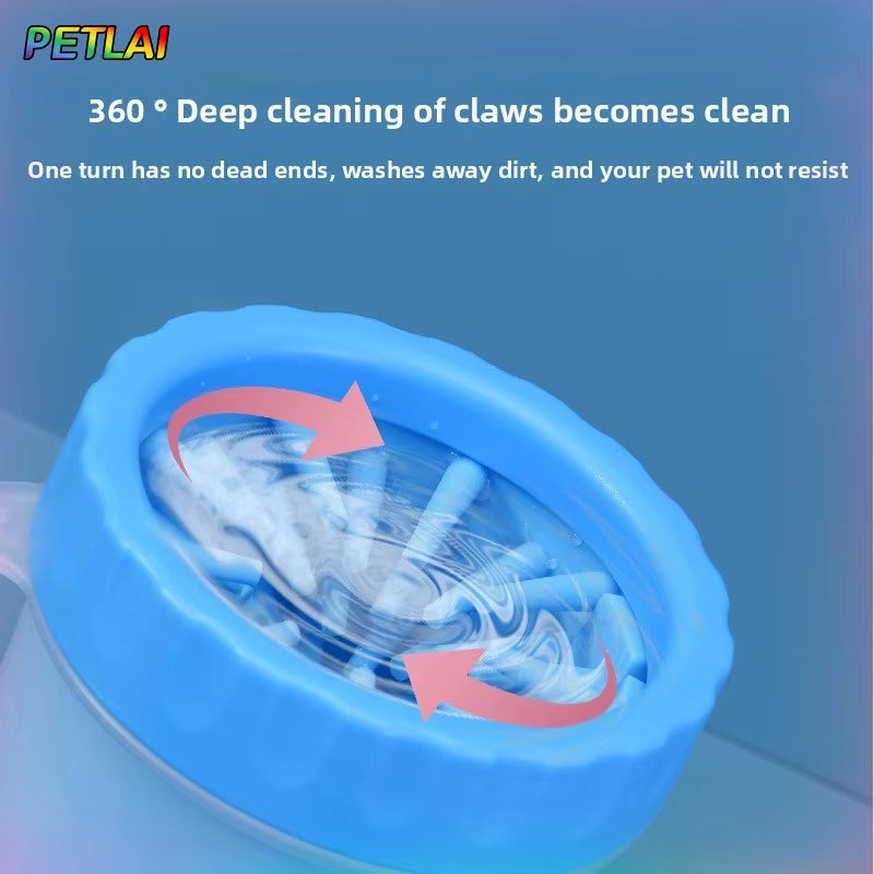 Dog Paw Cleaner Foot Rotate Deep Wash Cup Housebreak Cat Paw Cleaning Cup Cleaning Dirty Mud Automatic Pet Foot Paw Washing Cup
