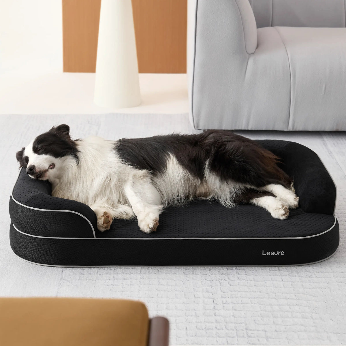 【Vet‑Recommended】Lesure Realortho｜Orthopedic Dog Bed for Large & Senior Dogs, 3-Layer Support Joint Protection Premium Memory Foam Orthopedic Bed for Senior Joint Support with Waterproof Washable Cover, Comfort Dog Couch Sofa for Deep Sleep