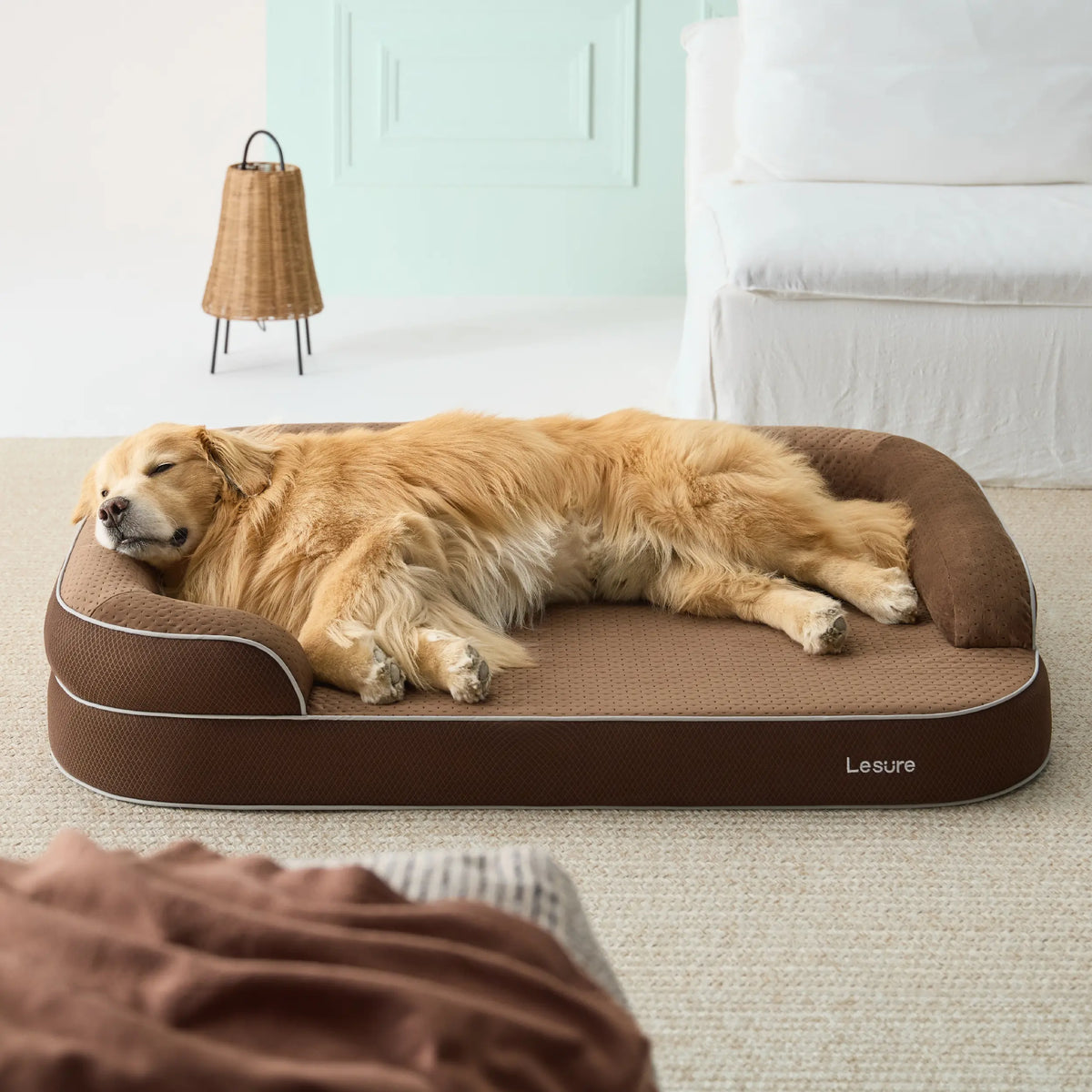 【Vet‑Recommended】Lesure Realortho｜Orthopedic Dog Bed for Large & Senior Dogs, 3-Layer Support Joint Protection Premium Memory Foam Orthopedic Bed for Senior Joint Support with Waterproof Washable Cover, Comfort Dog Couch Sofa for Deep Sleep