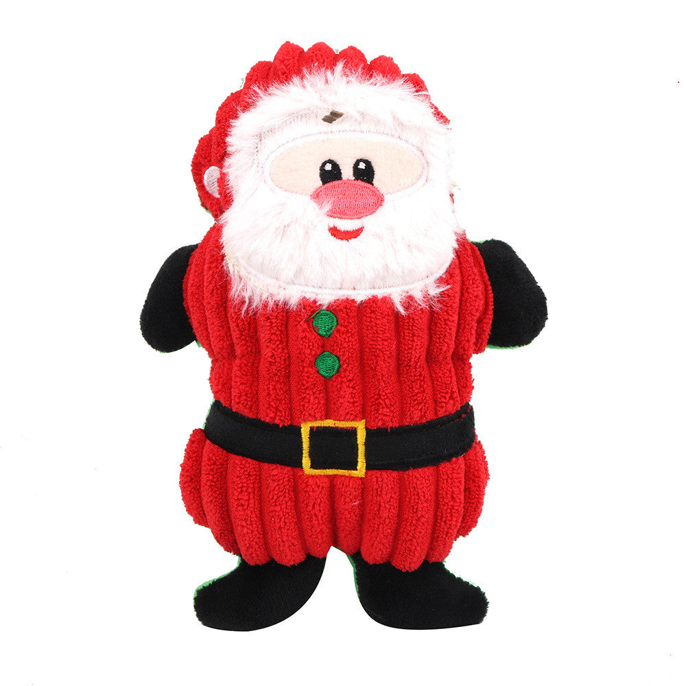Knitted Santa Claus toy on a white background