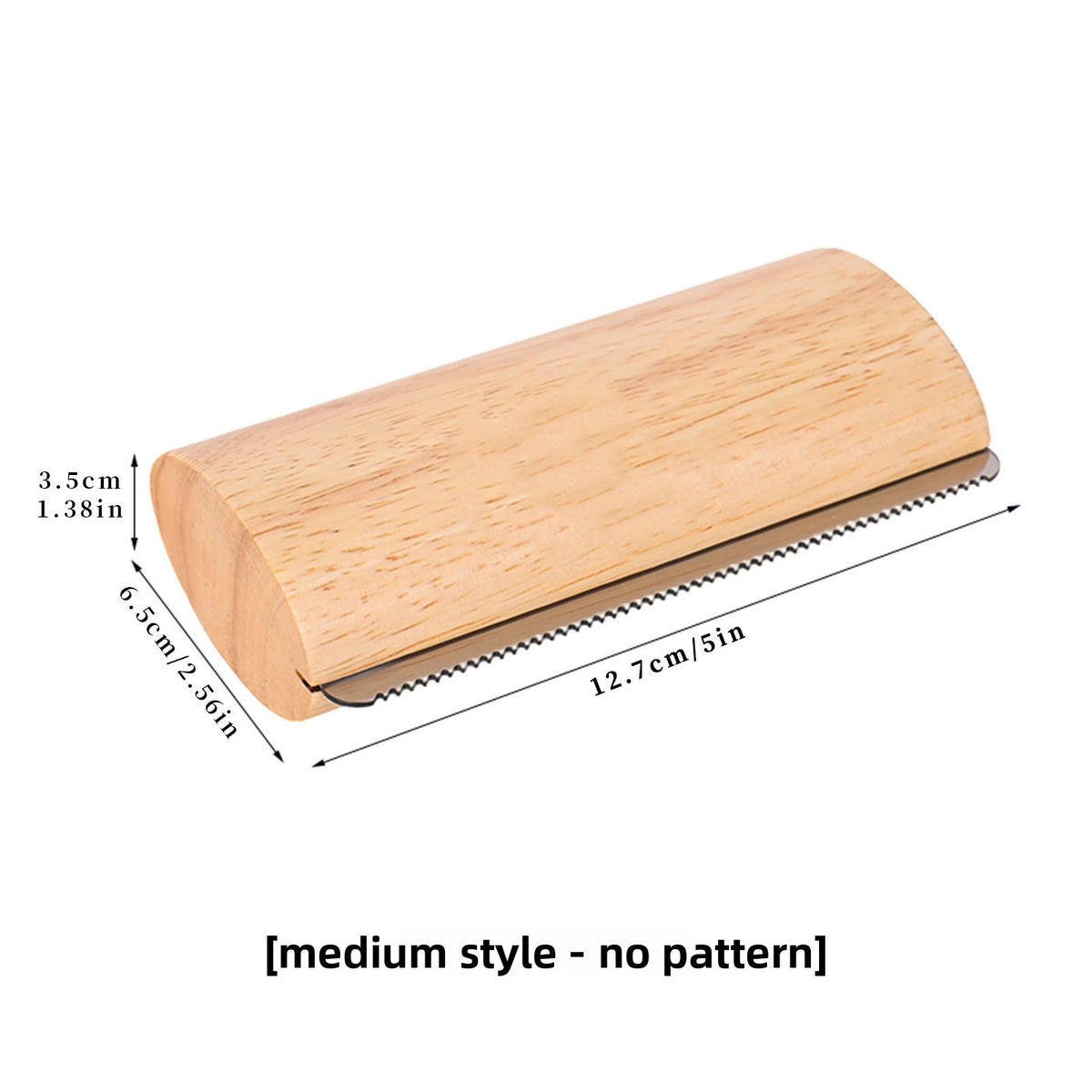 Wooden roller with measurements on a white background