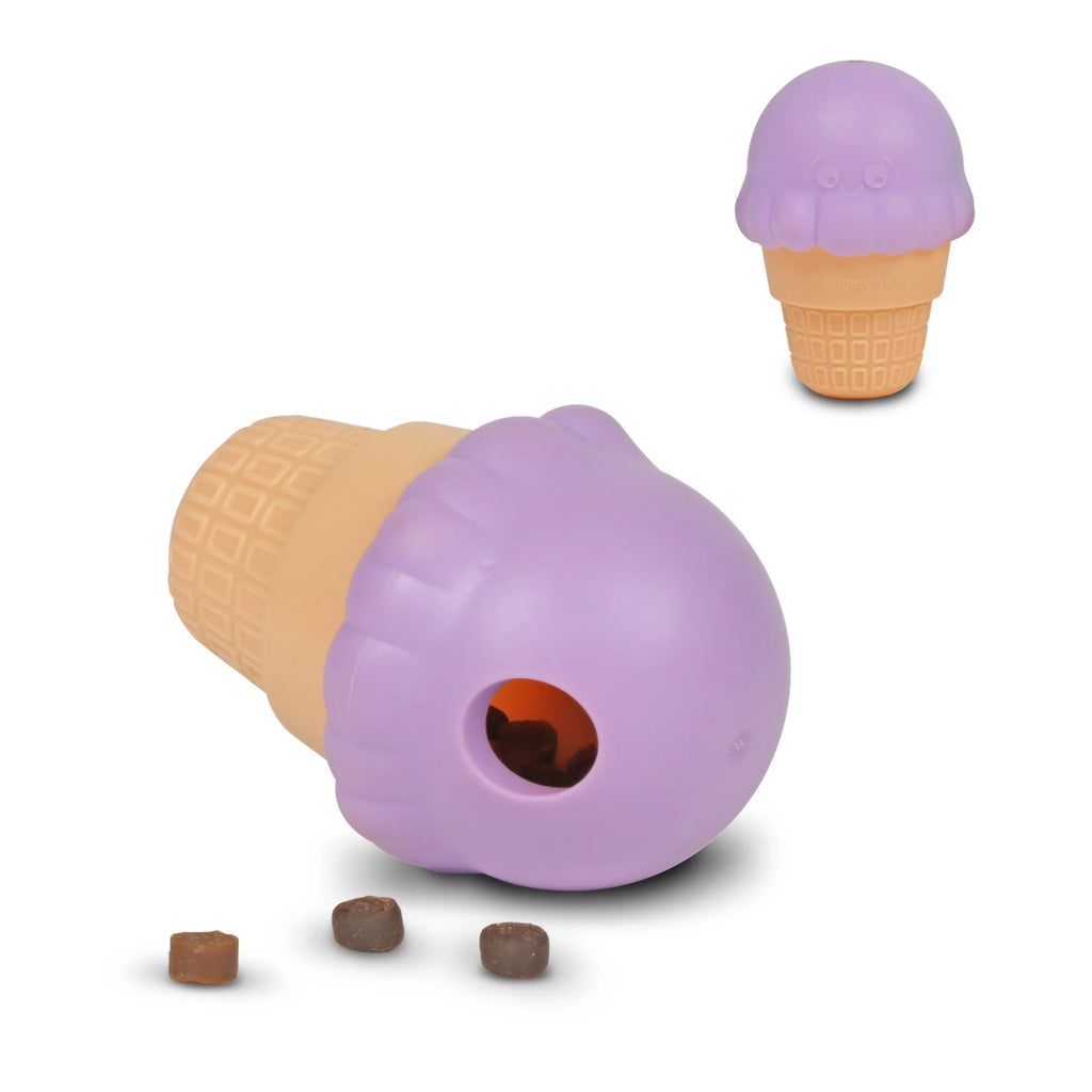 Brightkins Ice Cream Treat Dispenser: Engaging Dog Toy for Small & Medium Pups to Chew and Play