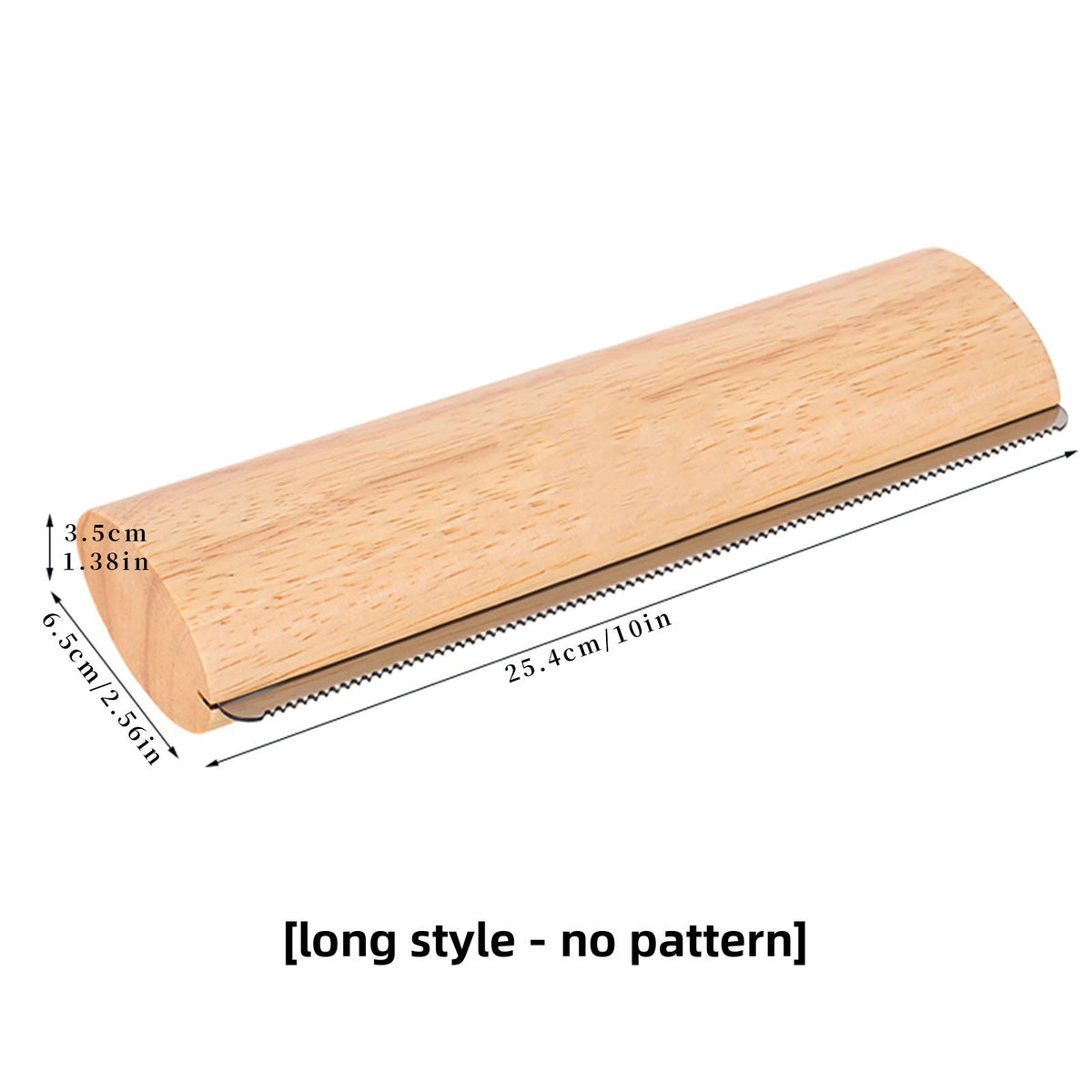 Wooden tool with measurements on a white background