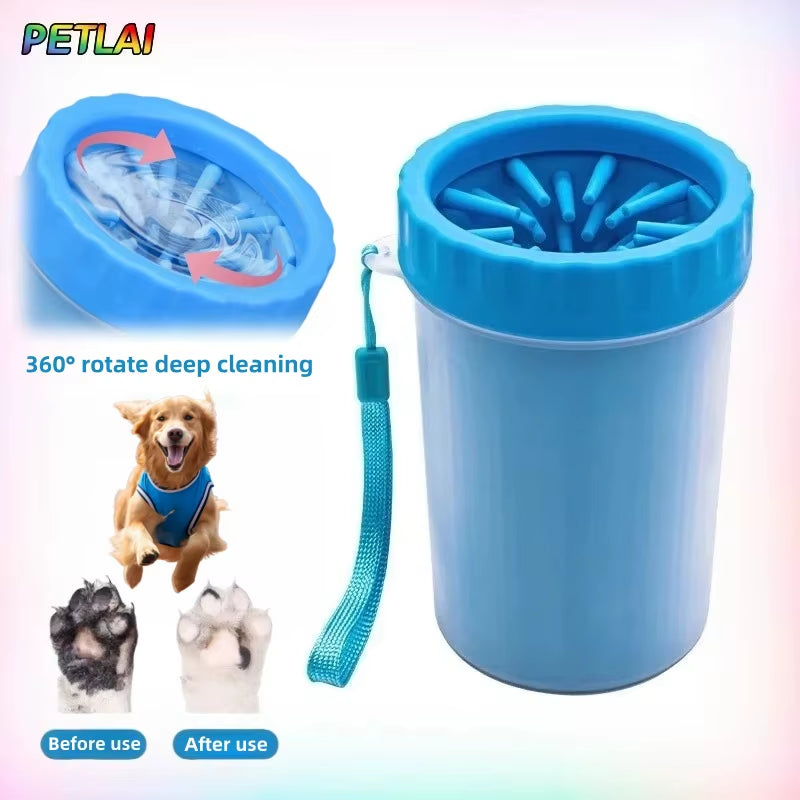 Dog Paw Cleaner Foot Rotate Deep Wash Cup Housebreak Cat Paw Cleaning Cup Cleaning Dirty Mud Automatic Pet Foot Paw Washing Cup