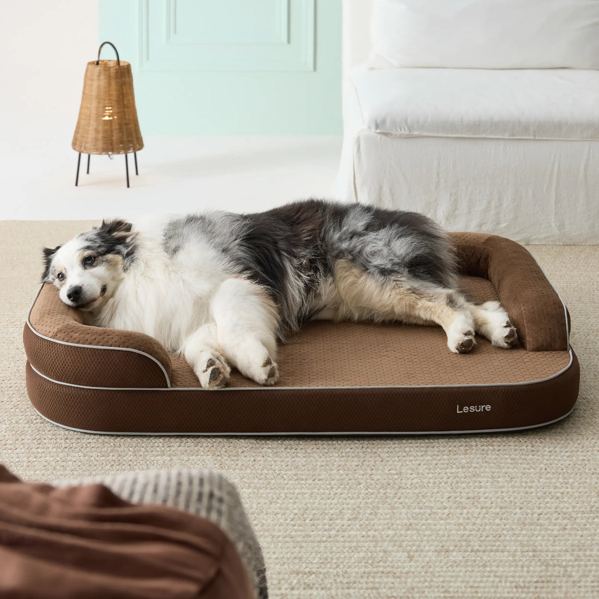 【Vet‑Recommended】Lesure Realortho｜Orthopedic Dog Bed for Large & Senior Dogs, 3-Layer Support Joint Protection Premium Memory Foam Orthopedic Bed for Senior Joint Support with Waterproof Washable Cover, Comfort Dog Couch Sofa for Deep Sleep
