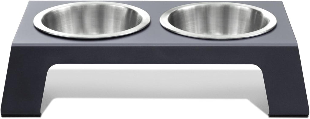 Elevate Your Pet's Dining Experience with Our Premium Anodized Aluminum Feeder - Stylish Metallic Gray Dog and Cat Bowls