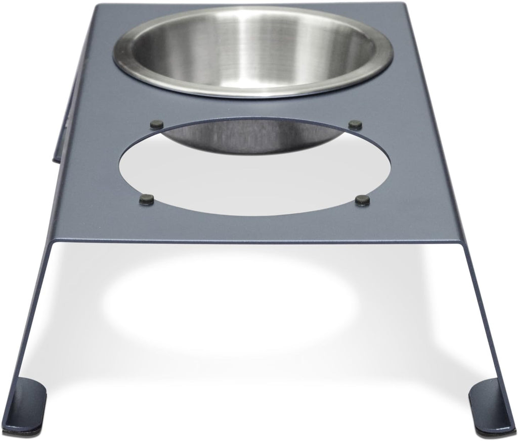 Elevate Your Pet's Dining Experience with Our Premium Anodized Aluminum Feeder - Stylish Metallic Gray Dog and Cat Bowls