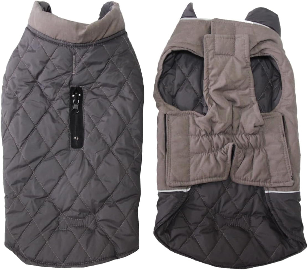 Cozy Reversible Dog Coat for Small Breeds with Dual Leash Openings - Perfect for Winter Adventures