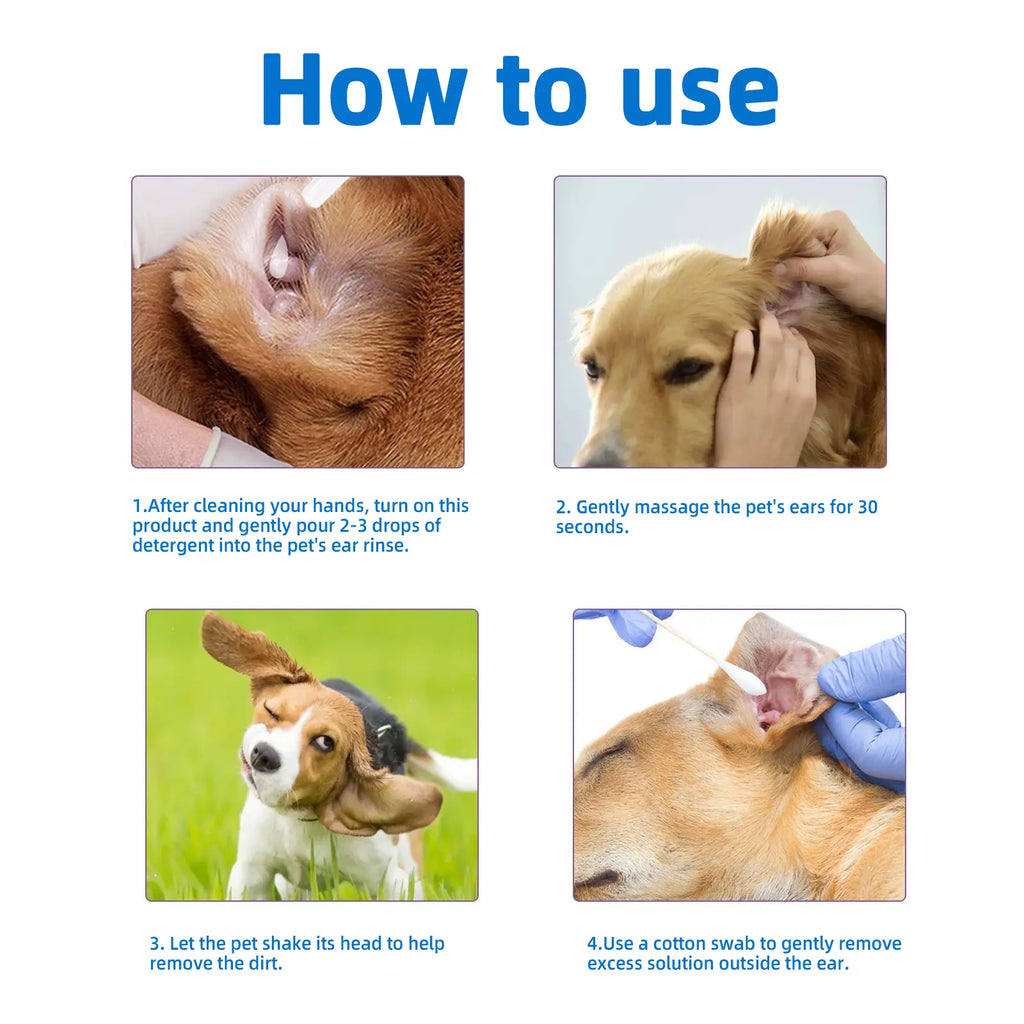 Gentle & Odor-Free Ear Wash for Happy Dogs & Cats