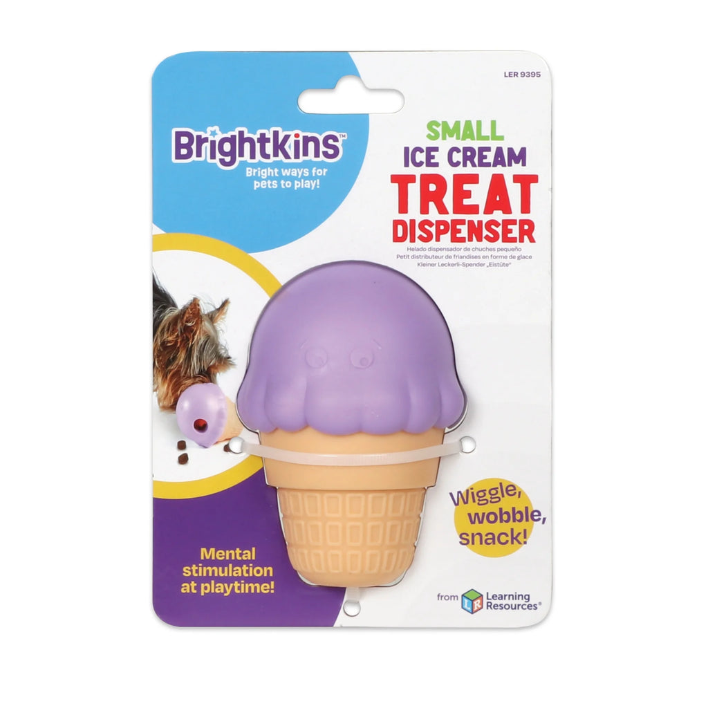 Brightkins Ice Cream Treat Dispenser: Engaging Dog Toy for Small & Medium Pups to Chew and Play