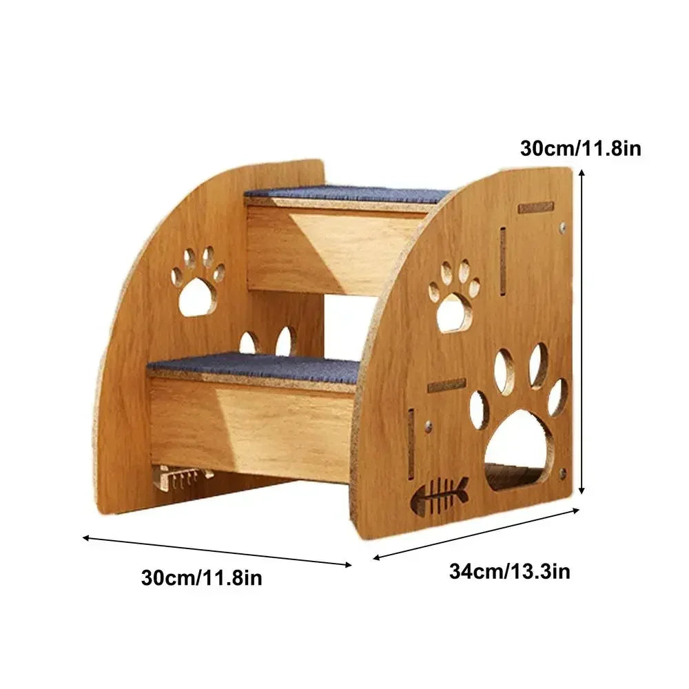 Elevate Your Pet's Comfort with Our Stylish Non-Slip Wooden Dog Stairs for High Beds and Couches