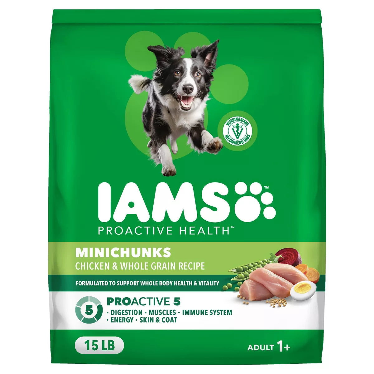 Nourish Your Active Dog with IAMS Proactive Health Chicken & Whole Grain Minichunks Dry Dog Food - 7 LB