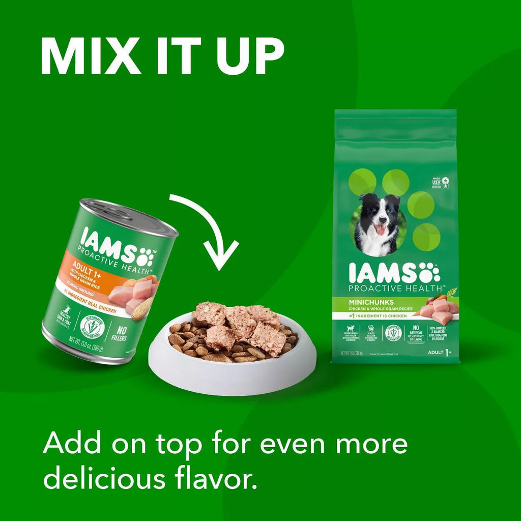 Nourish Your Active Dog with IAMS Proactive Health Chicken & Whole Grain Minichunks Dry Dog Food - 7 LB