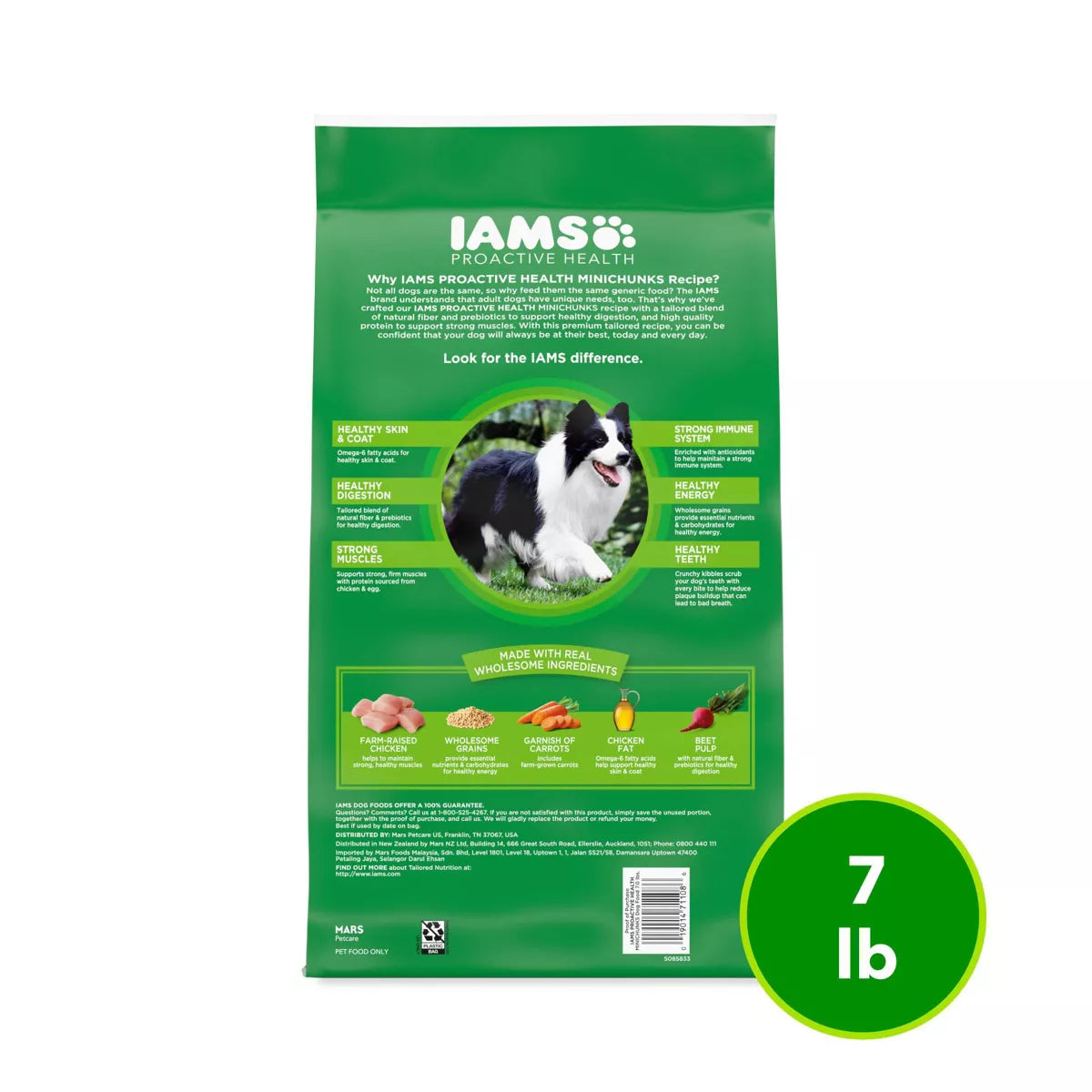 Nourish Your Active Dog with IAMS Proactive Health Chicken & Whole Grain Minichunks Dry Dog Food - 7 LB