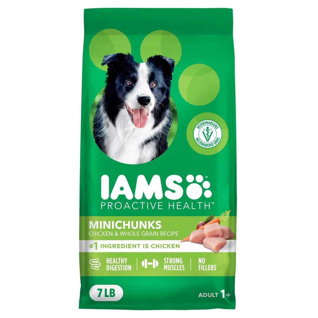 Nourish Your Active Dog with IAMS Proactive Health Chicken & Whole Grain Minichunks Dry Dog Food - 7 LB