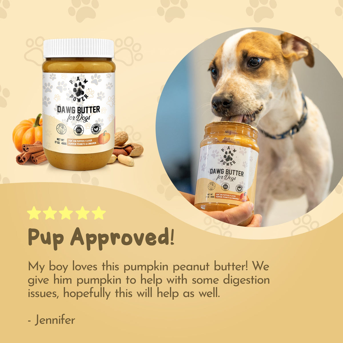 Dawg Butter Pum'kin Puppers Peanut Butter Dog Treat