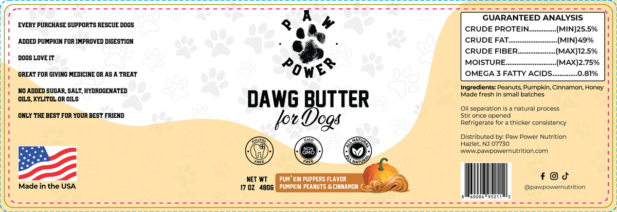 Dawg Butter Pum'kin Puppers Peanut Butter Dog Treat