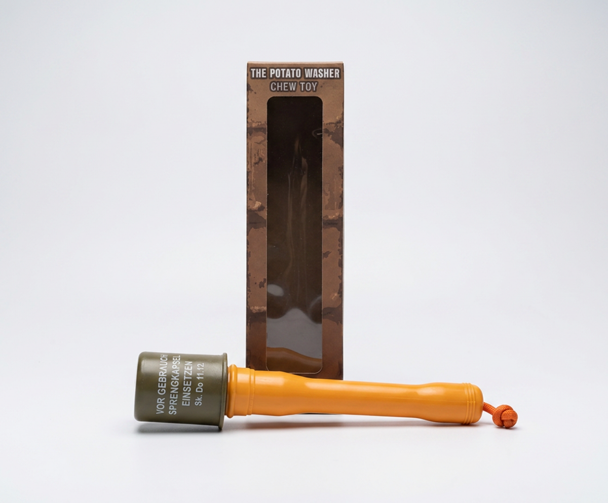 Potato Masher Rubber Dog Chew Toy with Treat Cavity