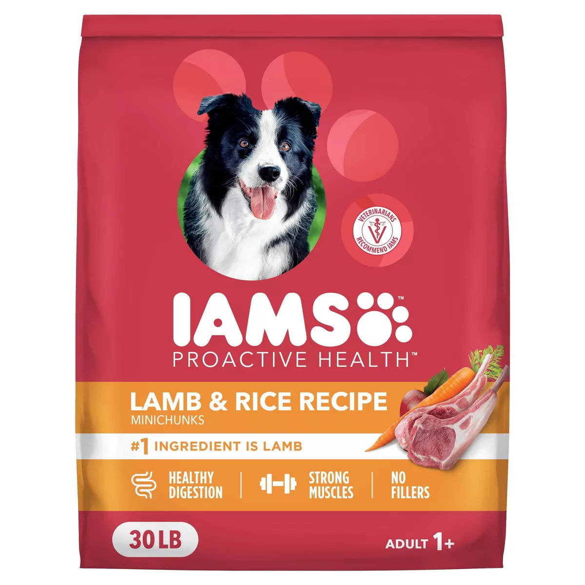 IAMS Proactive Health Minichunks Dry Dog Food with Lamb and Rice - Premium Nutrition for Happy, Healthy Dogs