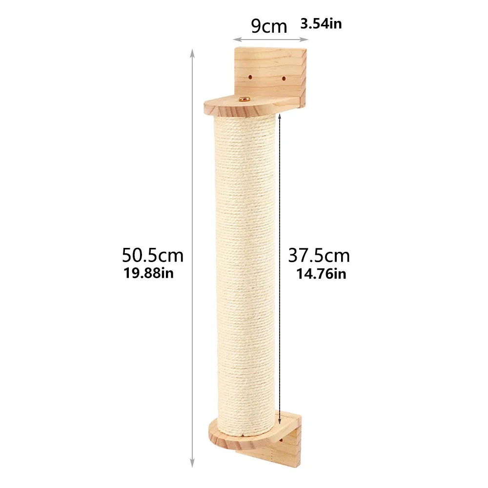 Elevate Your Cat's Playtime with Our Stylish Wall Climbing Shelf: A Multi-Functional Ladder, Scratching Post, and Cozy Bed!