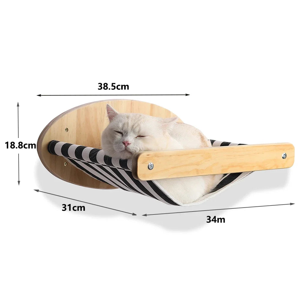 Elevate Your Cat's Playtime with Our Stylish Wall Climbing Shelf: A Multi-Functional Ladder, Scratching Post, and Cozy Bed!