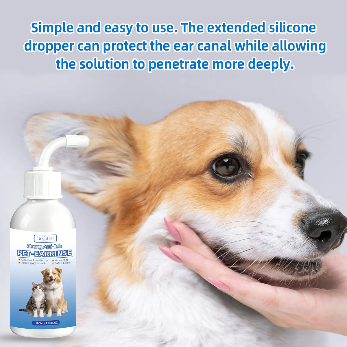 Gentle & Odor-Free Ear Wash for Happy Dogs & Cats